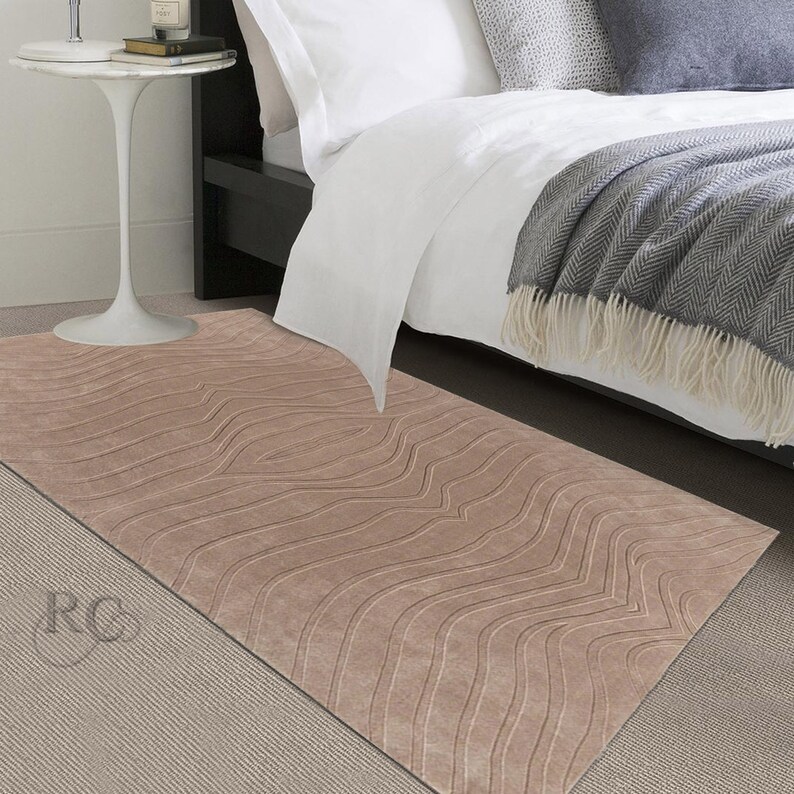 Brown Area Rug 6x9 Hand Tuffed Carpets 7x10, 8x11, 9x13 10x14 Bedroom Carpet Geometric Wool Living, Kids, Room, Hallway Rugs image 2