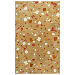 10x14 Viscose Rug, Handmade, Mustard Area Rugs ! 9x13, 8x11, 7x10 ! Tuffed Wool, Abstract, Bed, Living, Room Carpets