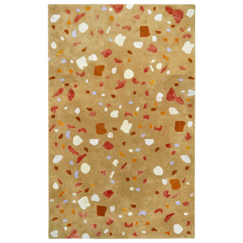 10x14 Viscose Rug, Handmade, Mustard Area Rugs ! 9x13, 8x11, 7x10 ! Tuffed Wool, Abstract, Bed, Living, Room Carpets