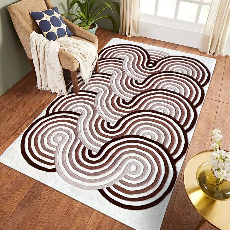 5x8 Spiral Area Rug, Wool Tufte, Handmade ! 6x9, 7x10, 8x11 ! 9x12 Living Room Rugs, 10x14 Hallway Carpet