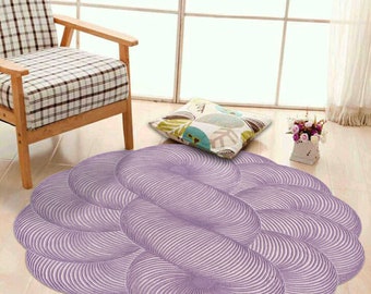 Hand tufted carpet 10x10, 9x9, Geometric wool, Round area rug 8x8, 7x7, Contemporary carpet, Bed, Living space, Kids, room rugs