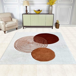5x8 White Rugs ! Geometric Carpet ! Bed, Living, Room ! 6x9, 7x10, 8x11 ! Handmade ! Tuffed Carpets ! Rectangular Rugs
