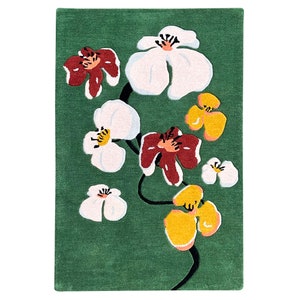 9x12 Floral Wool Rug, Green Carpet, Hand Tufted ! 8x11, 7x10, 6x9 ! Hallway, Dining, Living, Room ! Rectangular Rugs