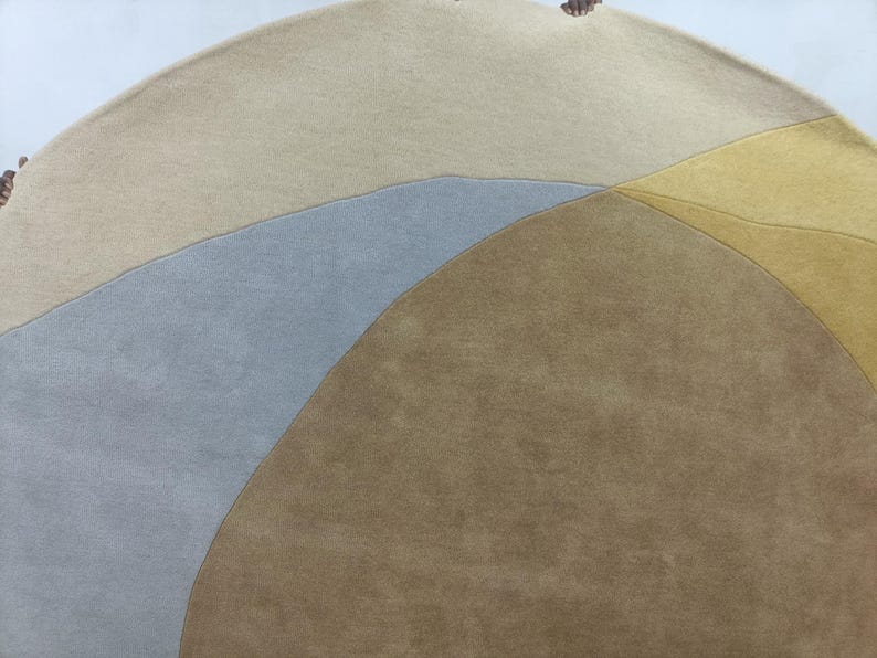 Yellow Round Rug: Hand Tufted Modern Wool Rug 9x9, 10x10 image 17