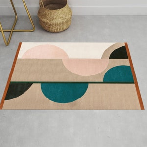 Area Rug 8x10, Hand Tufting, Geometric Wool 7x10, 6x10, 6x9, 5x8 Bed, Living, Kids Room, Hallway Carpet, Rectangular Rugs image 5