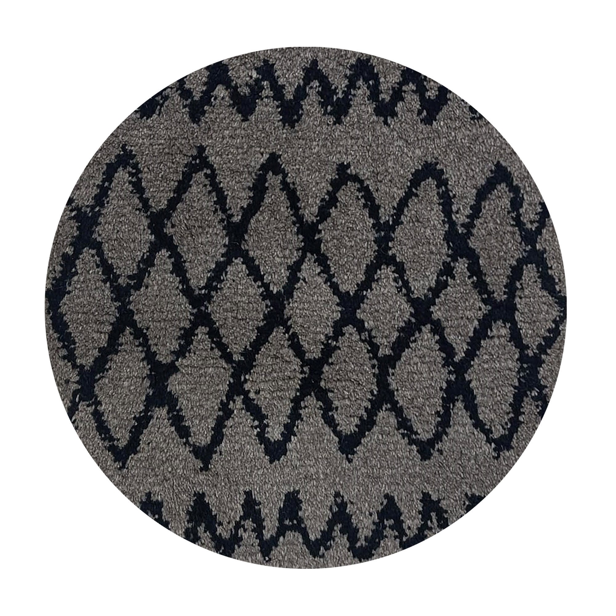 Round Grey Rug Wool Hand-tufted Wool Round Rug: Dark Gray Geometric Carpet - Etsy