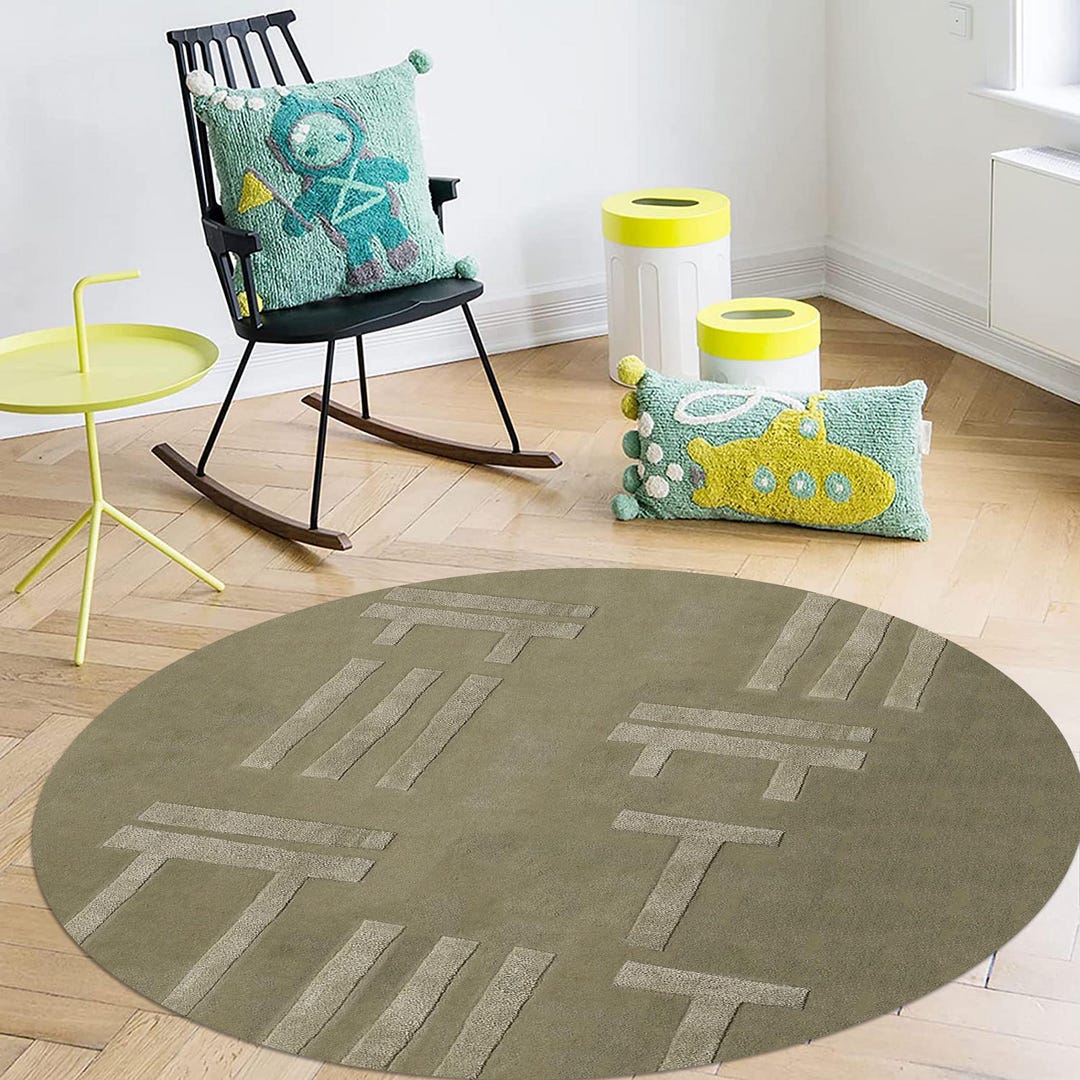 Sage Green Rugs | Hand Tuffed | 6x6, 7x7, 8x8, 9x9 | Round Wool Rugs ...