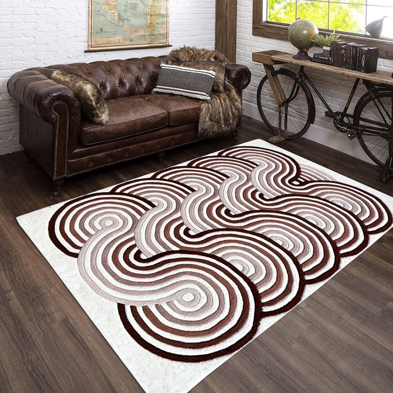 5x8 Spiral Area Rug, Wool Tufte, Handmade ! 6x9, 7x10, 8x11 ! 9x12 Living Room Rugs, 10x14 Hallway Carpet