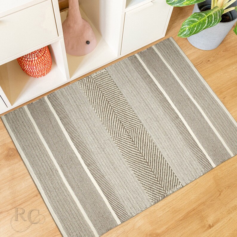 9x13 Area Rug, Flat Weave Carpet, Handmade ! 8x11, 7x10, 6x9 ! Geometric Wool, Woven Rugs for Living, Bed, Room