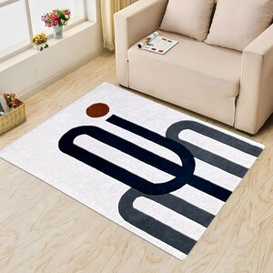 White Area Rug 7x10 ! Hand Tufting ! Geometric Wool ! 8x11, 8x13, 9x12 ! Bed, Living, Room Carpets ! Large Woolen Carpet