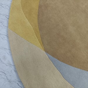 Yellow Round Rug: Hand Tufted Modern Wool Rug 9x9, 10x10 image 11
