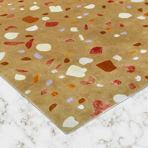 10x14 Viscose Rug, Handmade, Mustard Area Rugs ! 9x13, 8x11, 7x10 ! Tuffed Wool, Abstract, Bed, Living, Room Carpets