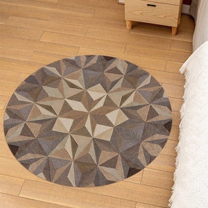 Round Tufted rug 8x8 ! Abstract carpet 9x9 ! 10x10, 11x11 ! Handmade ! Bed, Living, Kids, room ! Custom available