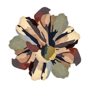 Floral Hand Tufted Round Area Rug 8x8 | Round Living Room Floral Rug | 9x9
