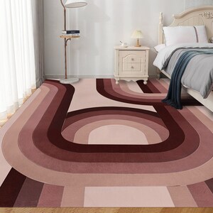 Area Rug 8x10, Hand Tuffed, Beige Wool Carpet ! 7x10, 6x9, 6x8 ! Geometric Rugs, Dining, Bed, Living Room Carpets, Rectangle Shape