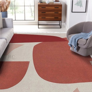 Hand Knotted Rug 7x10 ! Contemporary Carpet ! Peach Area Rugs ! 8x11, 9x13, 10x14 ! Geometric Wool ! Bed, Living, Room Carpets