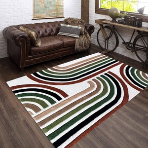 Hand Tufted Rug 5x7, Geometric Wool, Bedroom Carpet ! 6x9, 7x10, 8x11 ! Living Room, Hallway Rugs, Rectangular Carpets