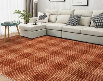Peach Area Rug 9x13 ! 8x11, 7x10, 6x9 ! Handmade, Flat Weave Carpet, 5x7 Bedroom Rug, Living Room Carpets, Geometric Wool