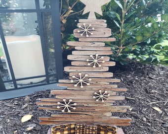 Rustic Christmas Tree Mantle Decoration