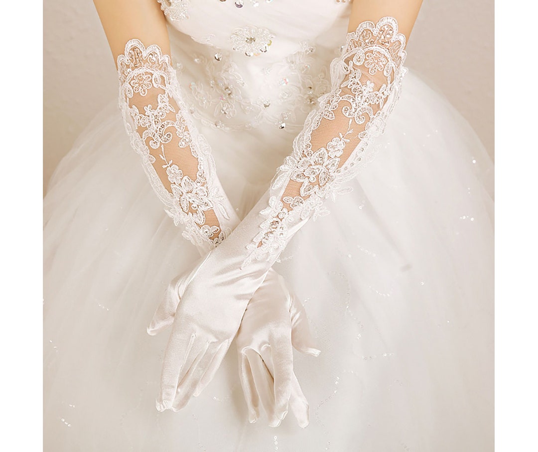 ANISE One Piece Long Gloves in White