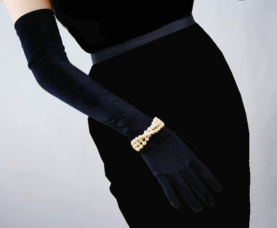 Long black women's dress cheap gloves