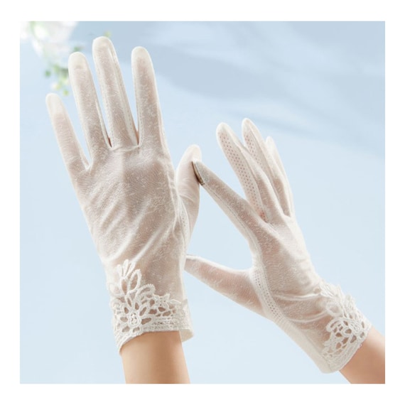 Lace Sunscreen Driving Women's Gloves,summer Anti-uv Gloves,non-slip  Breathable Gloves,touchscreen Gloves,outdoor Sun UV Protection Gloves 