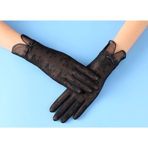 Summer Anti-uv Gloves,women Lace Sunscreen Driving Gloves,flower Bow  Touchscreen Gloves,non-slip Breathable Gloves,sun Uv Protection Gloves -   UK