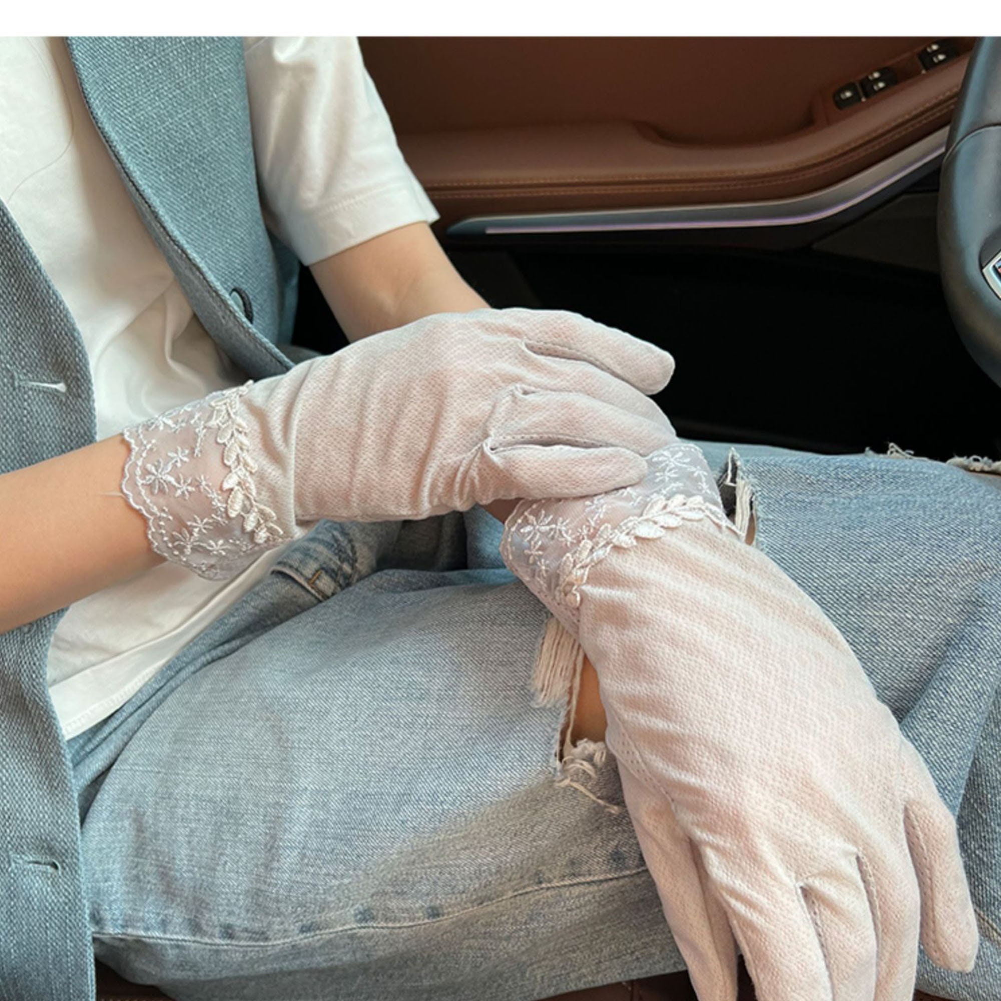 Summer Elegant Fashion Gloves,lace Sun UV Protection Non-slip Gloves,short  Breathable Gloves,driving Cycling Gloves,touchscreen Gloves -  Hong Kong