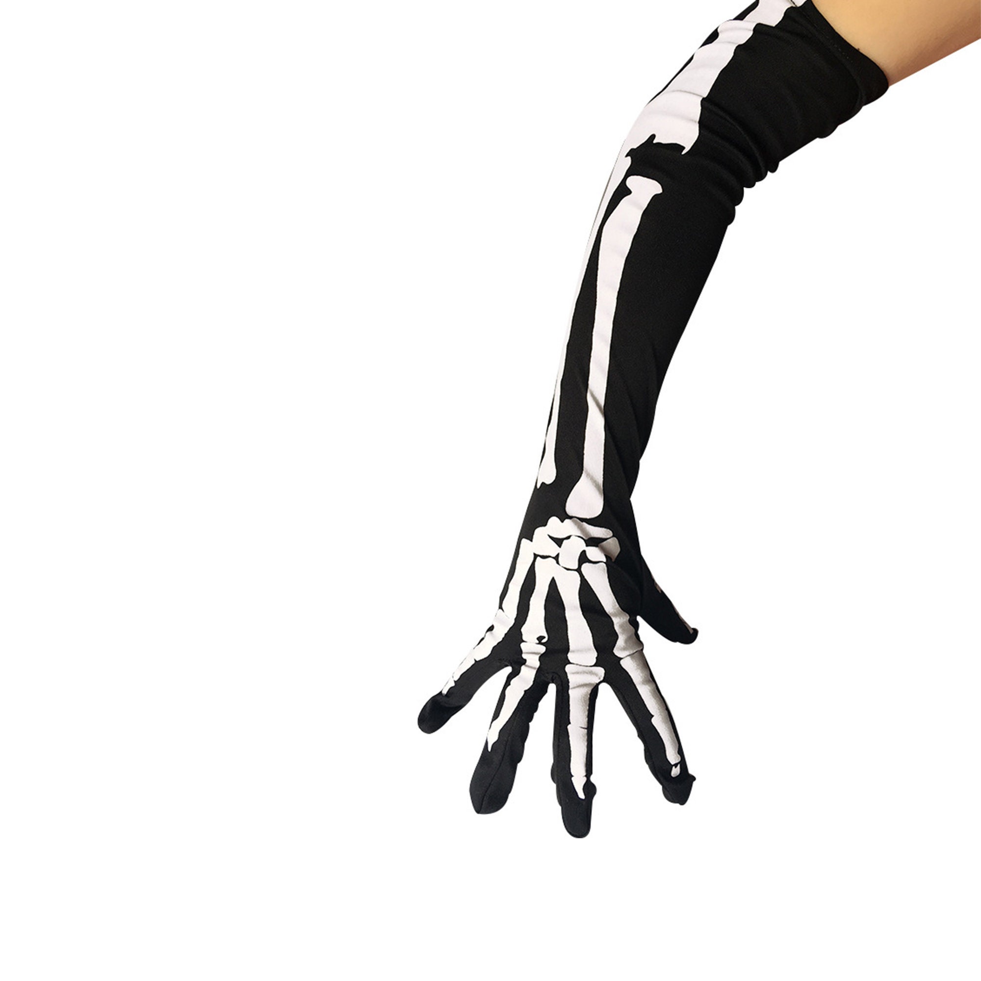Long Skeleton Gloves Halloween Costume GlovesSkeleton Etsy