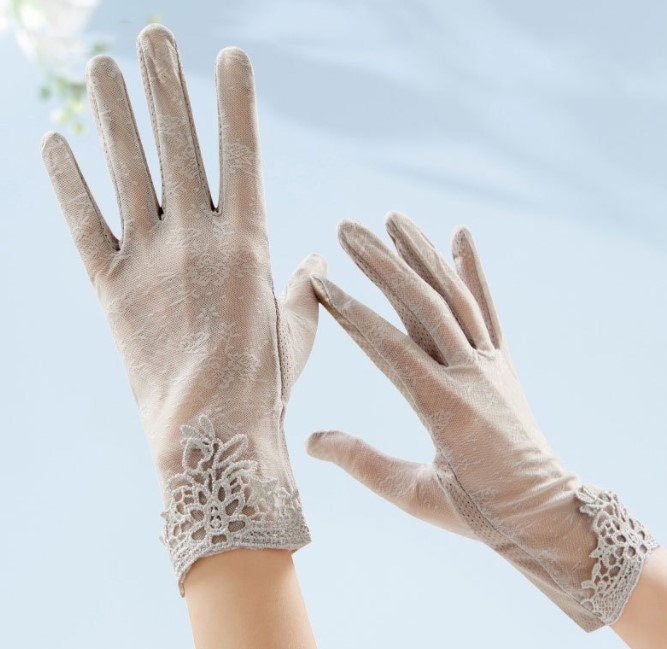 Lace Sunscreen Driving Women s Gloves summer Anti uv Gloves non