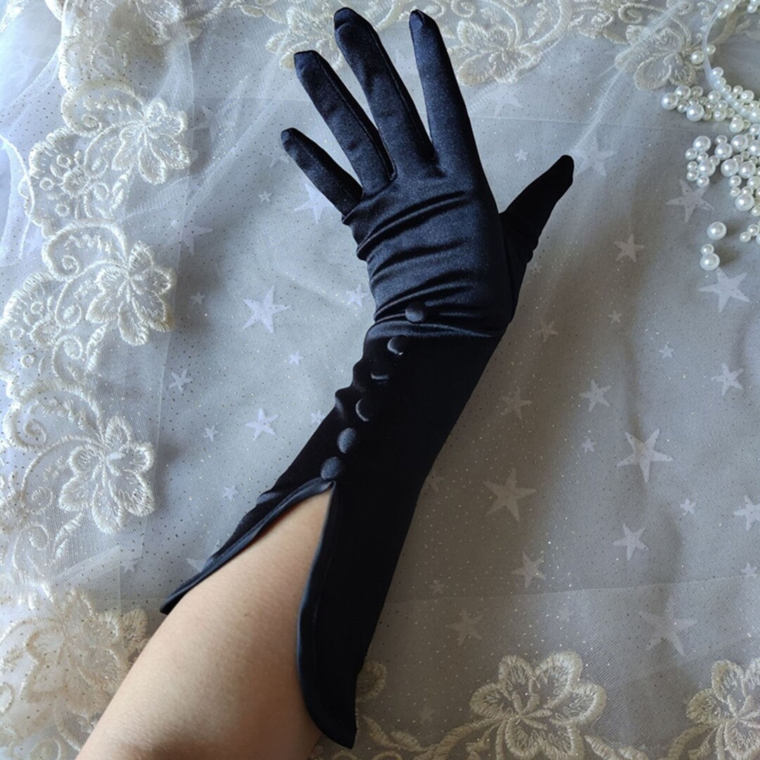 Vintage Hepburn Long Glovesblack Prom Gloveswhite Wedding Glovesopera ...