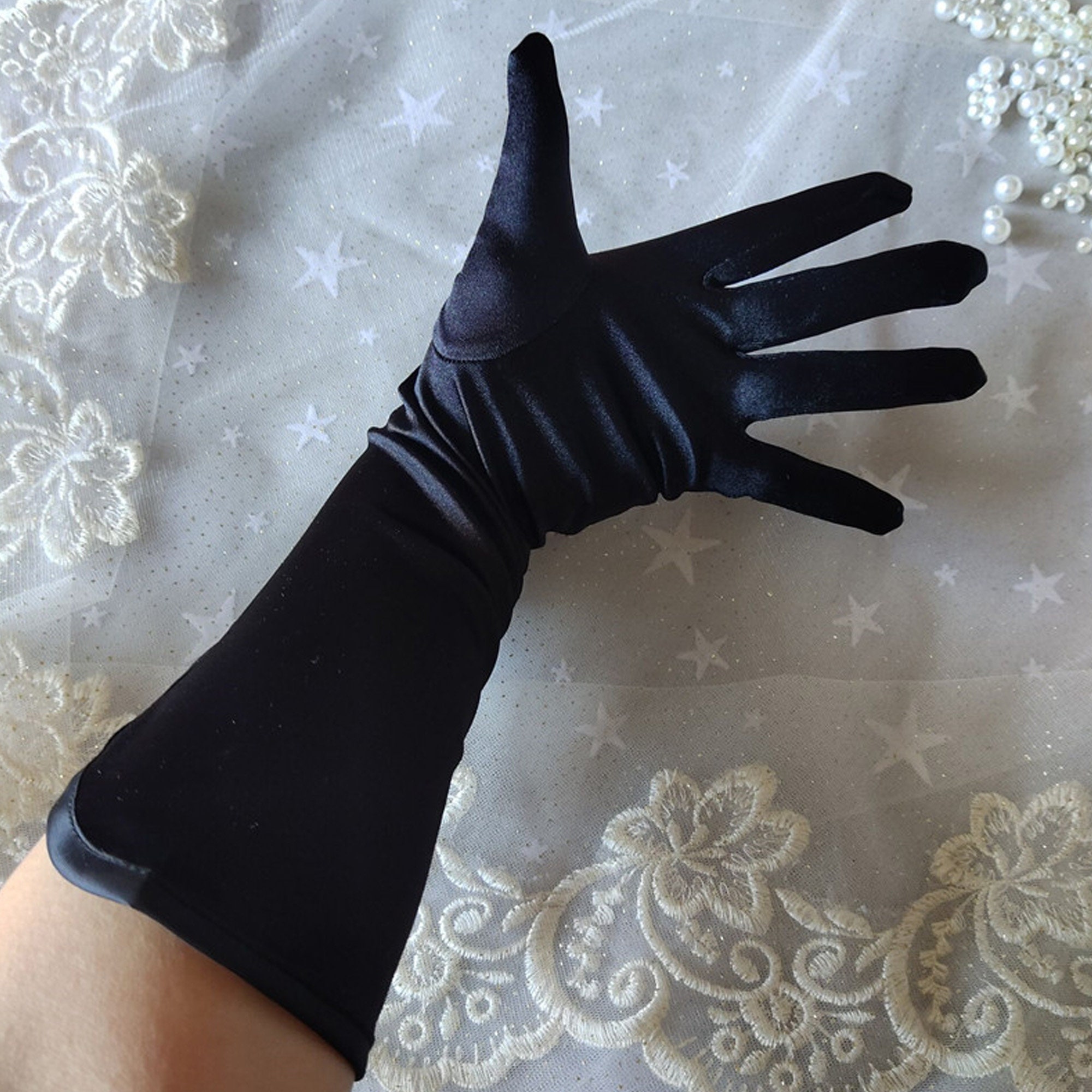 Vintage Hepburn Long Glovesblack Prom Gloveswhite Wedding - Etsy