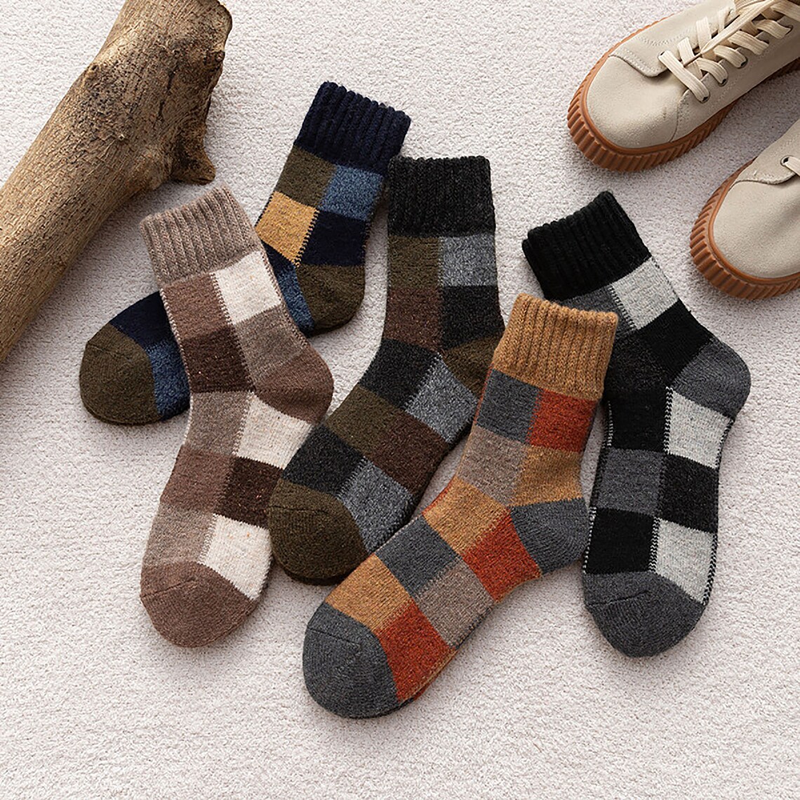 1 pair Pure Natural Wool Socks Mid Thigh Socks Men Fashion Etsy