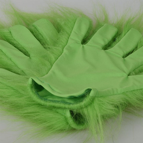 Guantes de mano peludos verdes de Navidad para adultos, guantes de monstruo  verde, Navidad, Halloween, fiesta, cosplay, accesorios de disfraz, Verde