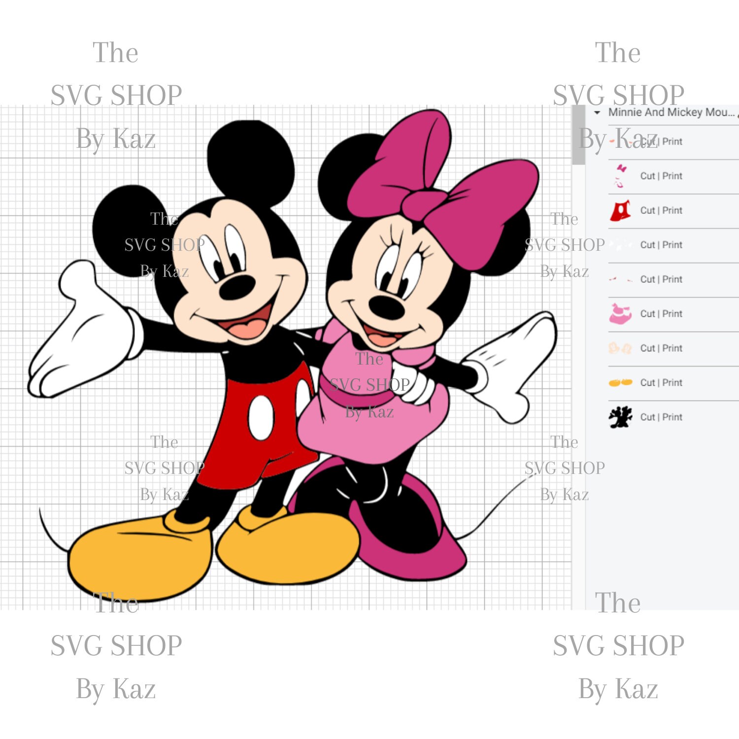 Download Minnie Mouse Svg Mickey Mouse Svg Layered Mickey Mouse Svg Etsy