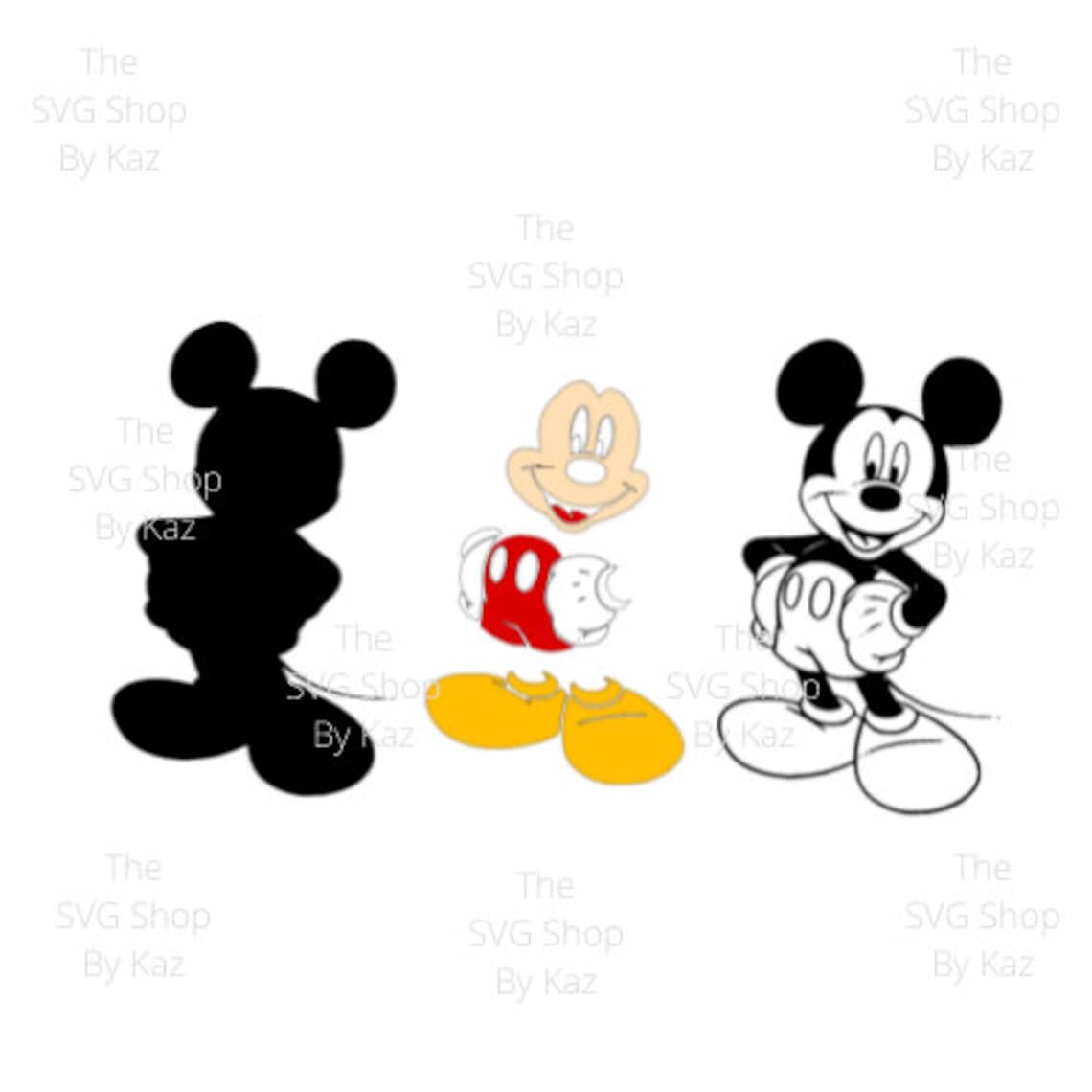 Mickey Mouse Svg Layered Mickey Mouse Svg Png Download For Etsy