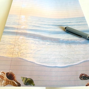 Beach Themed Writing Paper PRINTABLE, Set of 5, for Tropical Sea, Ocean ...