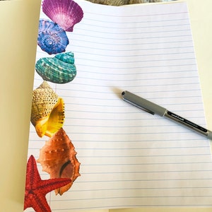 Beach Themed Writing Paper PRINTABLE, Set of 5, for Tropical Sea, Ocean ...