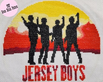 Jersey Boys Logo Cross Stitch Pattern, PDF File, Instant Download, Cross Stitch Pattern, Musical Theatre Counted Cross Stitch Pattern Keeper