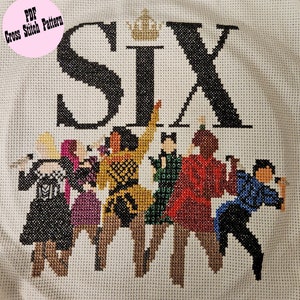 Six: The Musical Cross Stitch Pattern, PDF File, Instant Download, Cross Stitch Pattern, Musical Theatre Counted Cross Stitch Pattern Keeper