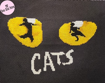 Cats Musical Logo Cross Stitch Pattern, PDF File, Instant Download, Cross Stitch Pattern Musical Theatre Counted Cross Stitch Pattern Keeper