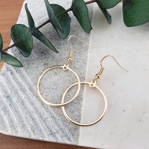 Gold Hoop Dangle Earrings| Gold Hoop Earrings| Gold Dangle Earrings| Gold Earrings Dangle| Dangle Earrings Women| Simple Gold Earrings