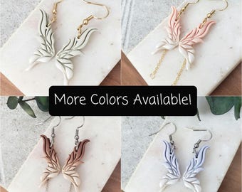 Polymer Clay Fairy Wing Earrings Shimmer Butterfly Earrings Handmade Clay Earrings Butterfly Wings Faerie Earrings Ren Faire Earrings