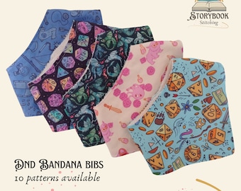 DnD Baby Bandana Bib: Cotton Bamboo Towelling, RPG Gift