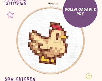 Modèle de point de croix Stardew Valley Chicken (PDF à télécharger instantanément)
