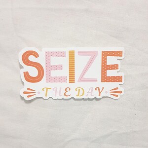 Pegatinas con cita "Aprovecha el día" / Pegatinas con cita / Citas positivas / Pegatinas inspiradoras / Pegatinas con cita inspiradora / Pegatinas de vinilo