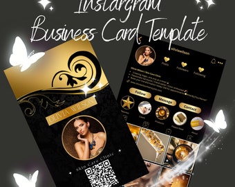 Instagram Visitenkarte, bearbeitbare Visitenkartenvorlagen, Instagram Visitenkarte Canva Vorlage, Canva Vorlage, QR-Code-Visitenkarte