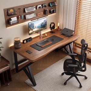 Solid wood computer desk bevel desktop home gaming desk workbench desk bedroom desk writing calligraphy desk
