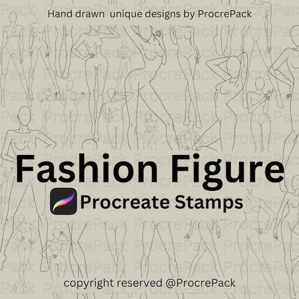 Procreate Fashion Figure stamp, Hand drawn Fashion Poses, Procreate Stamp procreate, stamp, brushes, Figure stamp, instant download, Figures