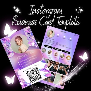 NEUE Instergram Visitenkarte Vorlage, Beauty Künstler Visitenkarte Vorlage, Pink Visitenkarte Vorlage, Nailart, QR-Code Visitenkarte
